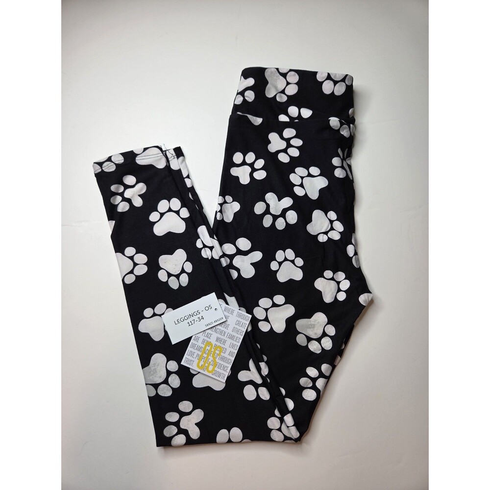 LuLaRoe OS One Size 2-10 Leggings PAW PRINT NWT Buttery Soft